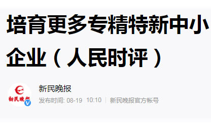 培育更多專(zhuān)精特新中小企業(yè)（人民時(shí)評(píng)）