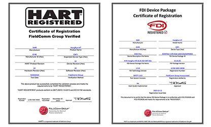 虹潤(rùn)溫度變送器通過(guò)國(guó)際HART認(rèn)證，并成為國(guó)內(nèi)首家取得FDI文件認(rèn)證的企業(yè)